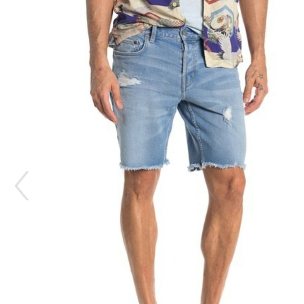 ALLSAINTS Distressed Indigo Blue Switch Shorts